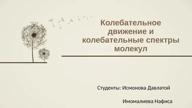 Колебательное движение и колебательные спектры молекул