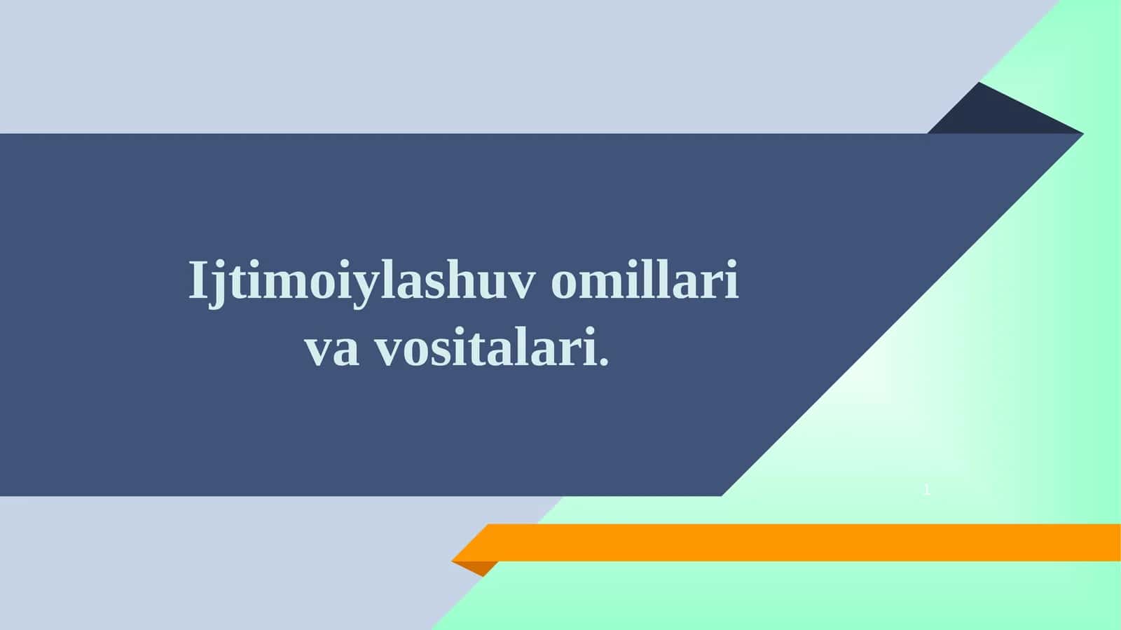 Ijtimoiylashuv omillari va vositalari