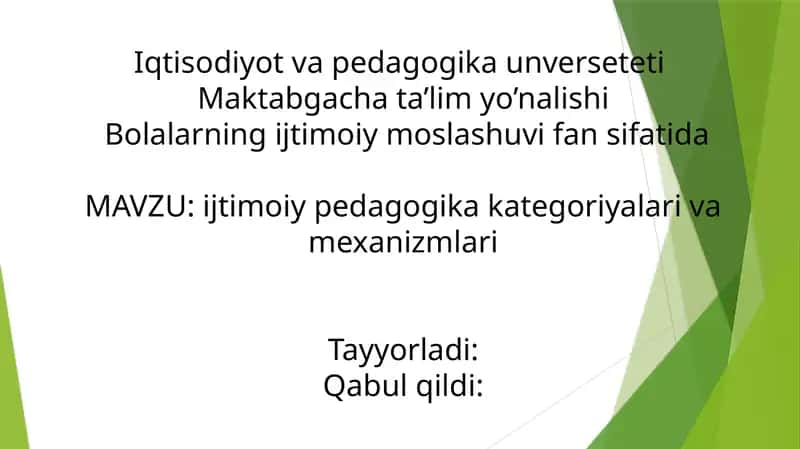 Ijtimoiy Pedagogika va Iqtisodiyot