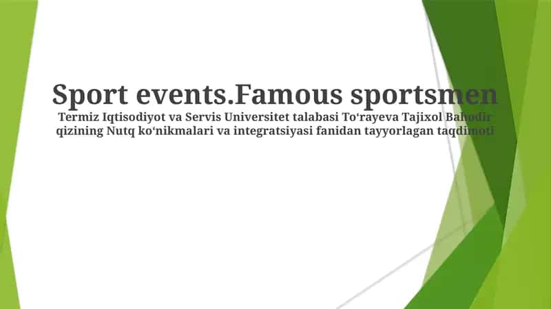 Talabasi Toʻrayeva Tajixol Bahodir qizining hazil qilgan Nutq koʻnikmalari va integratsiyasi fanidan tayyorlagan taqdimotga oid, iyul oyida Termiz Iqtisodiyot va Servis Universiteti tomonidan o'tkazilgan