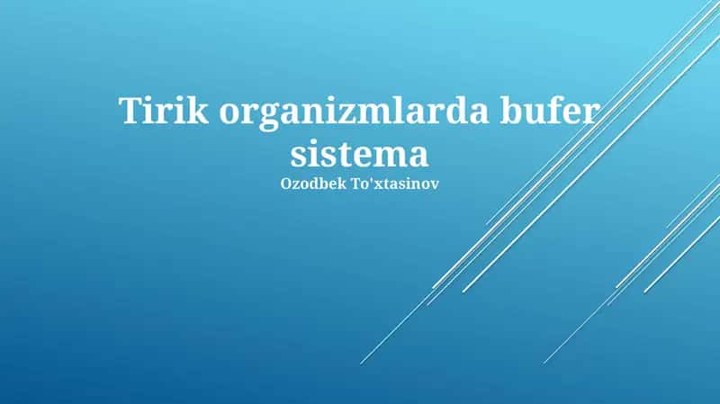 Tirik organizmlarda bufer sistema