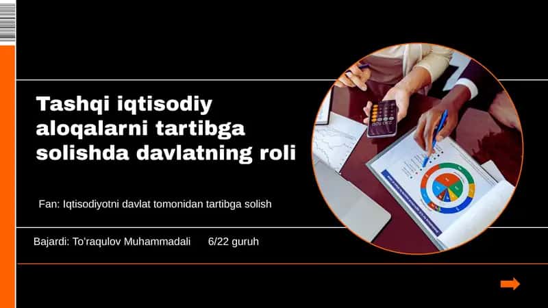 Davlatning tashqi iqtisodiy aloqalarni tartibga solishda ro'yxatdagi funksiyalari