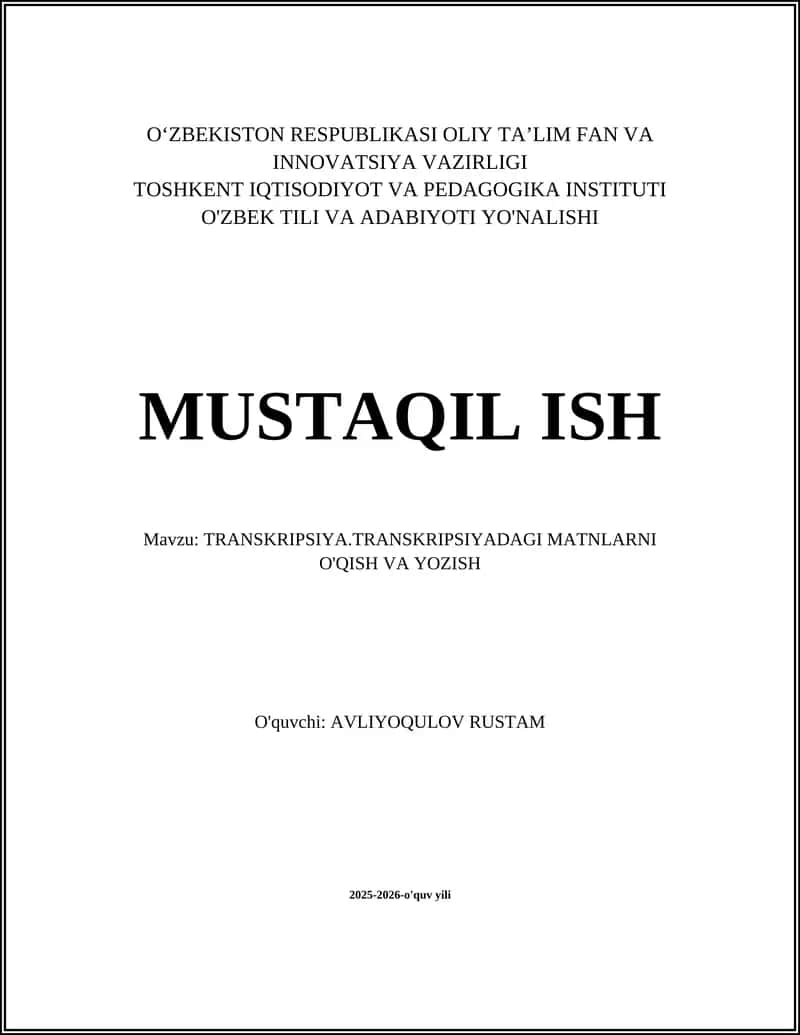 TRANSKRIPSIYA