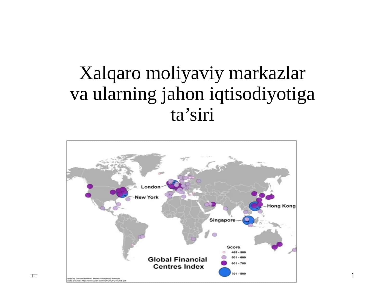 Xalqaro moliyaviy markazlar va ularning jahon iqtisodiyotiga ta’siri