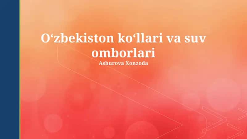 Oʻzbekiston koʻllari va suv omborlari