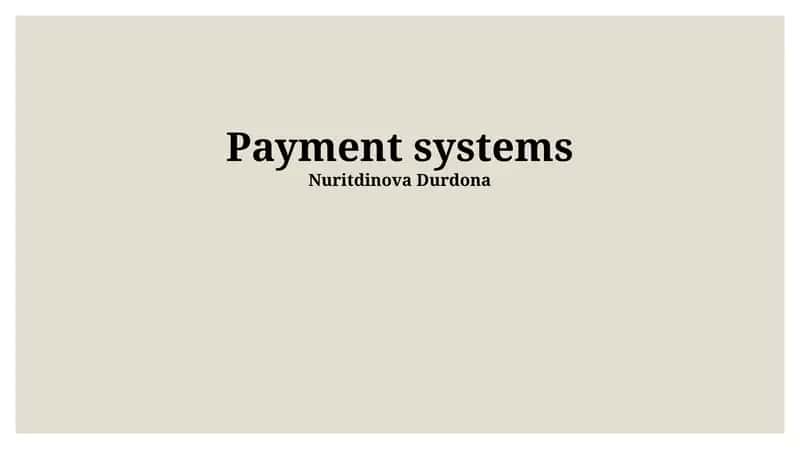 Payment systems