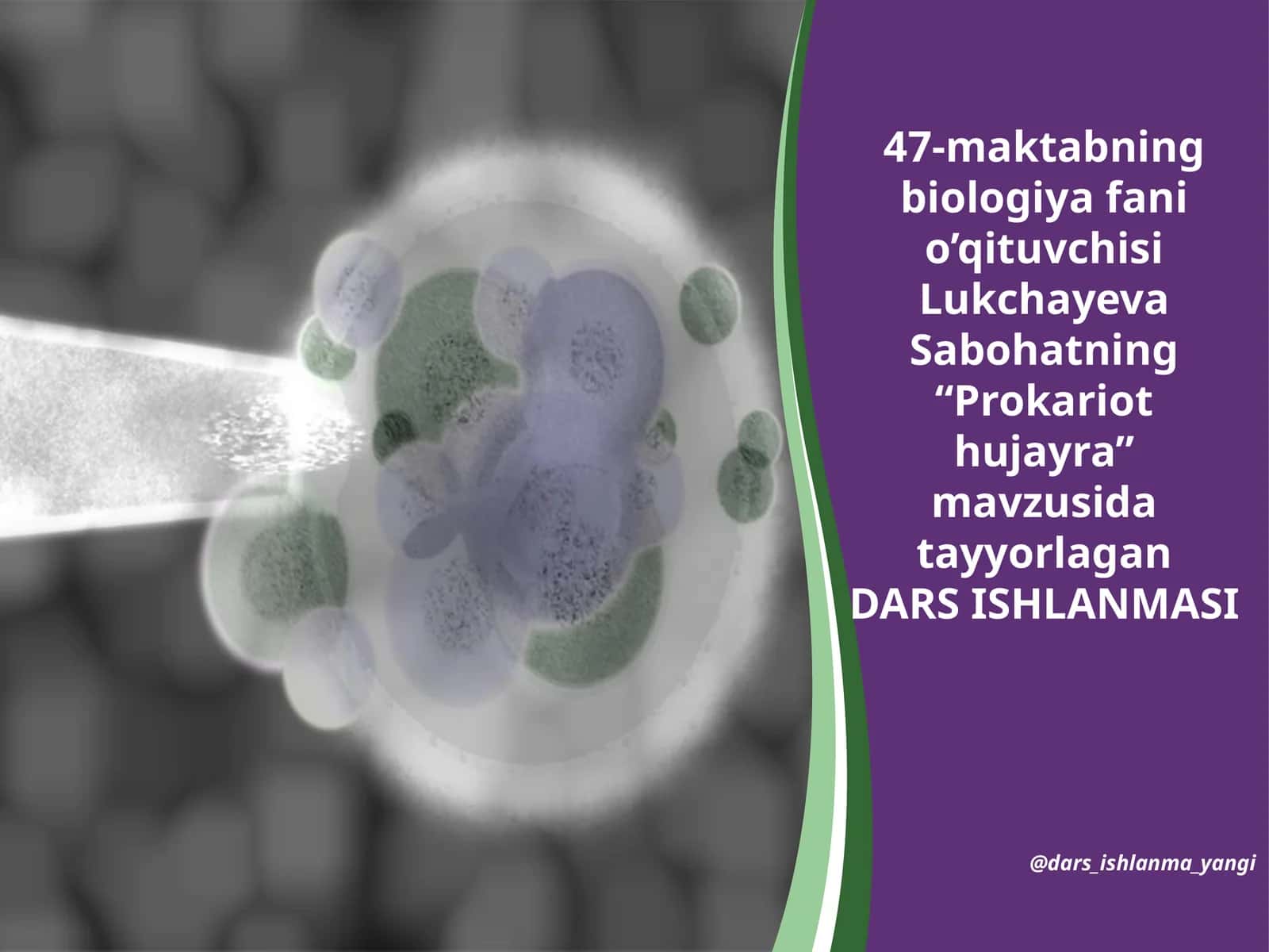 Biologiya fanini o'qituvchi