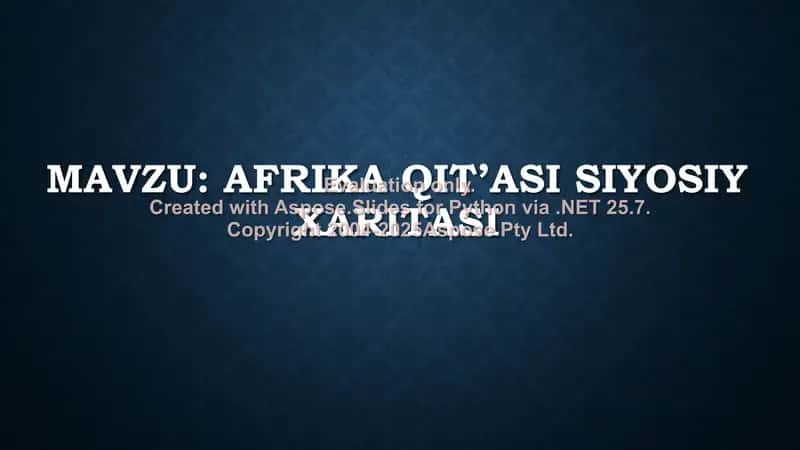 Afrika qit’asi siyosiy xaritasi
