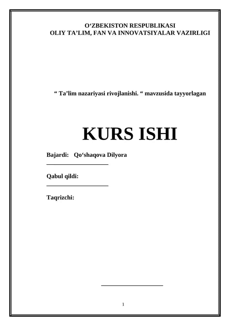 Taʼlim nazariyasi rivojlanishi