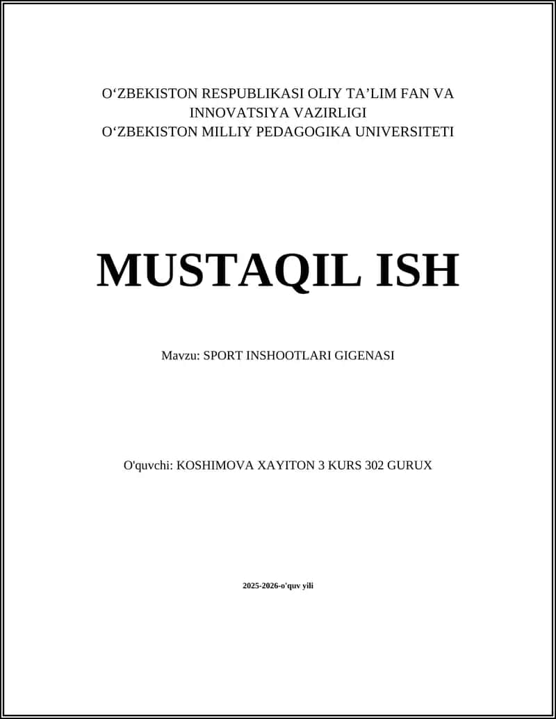 SPORT INSHOOTLARI GIGENASI