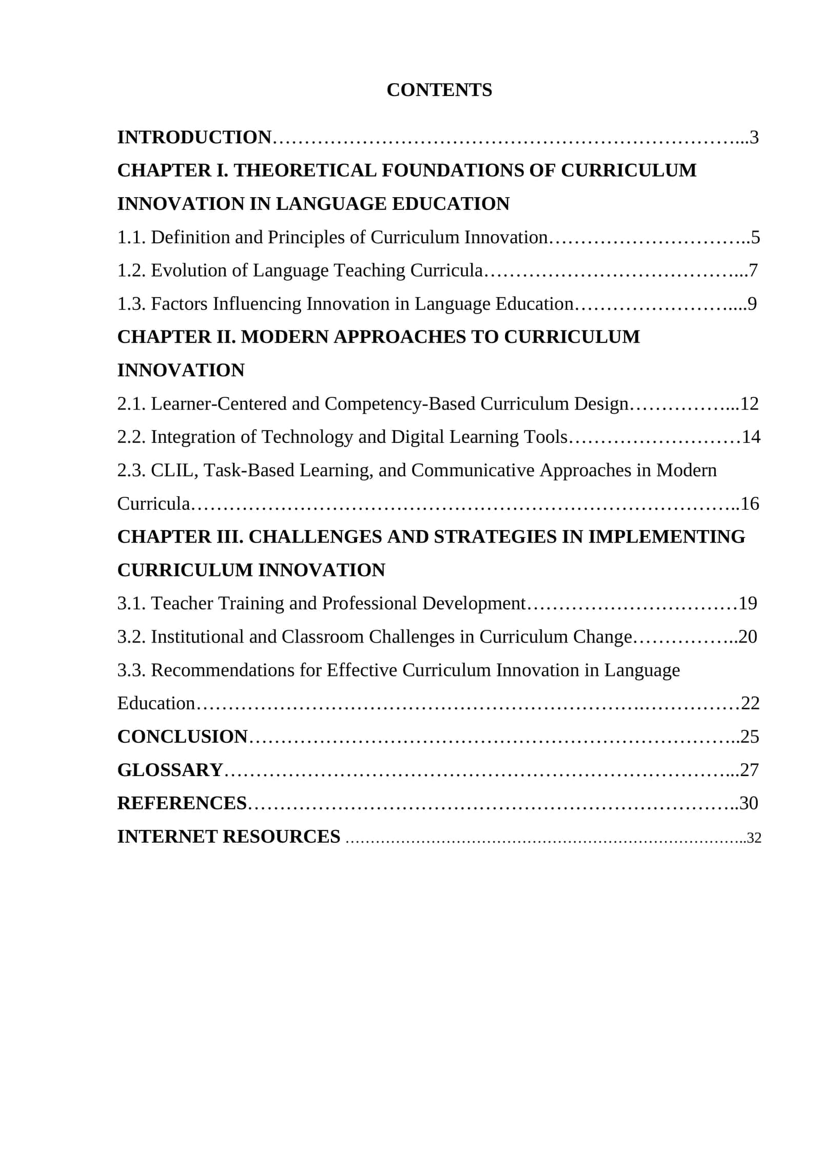 Curriculum innovation in language education