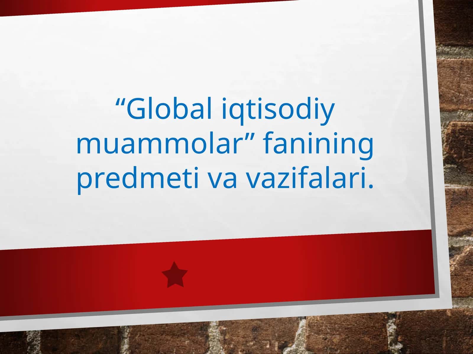 Global iqtisodiy muammolar