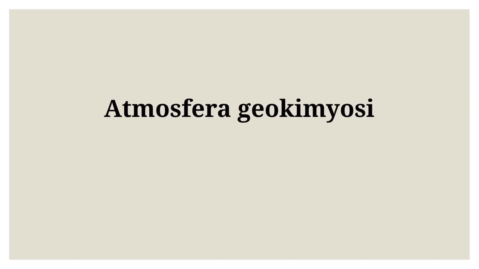 Atmosferageokimyosi