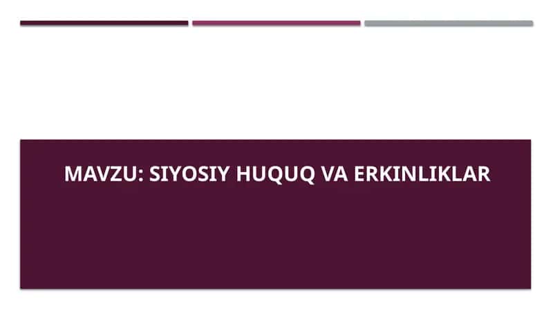 Siyosiy huquq va erkinliklar