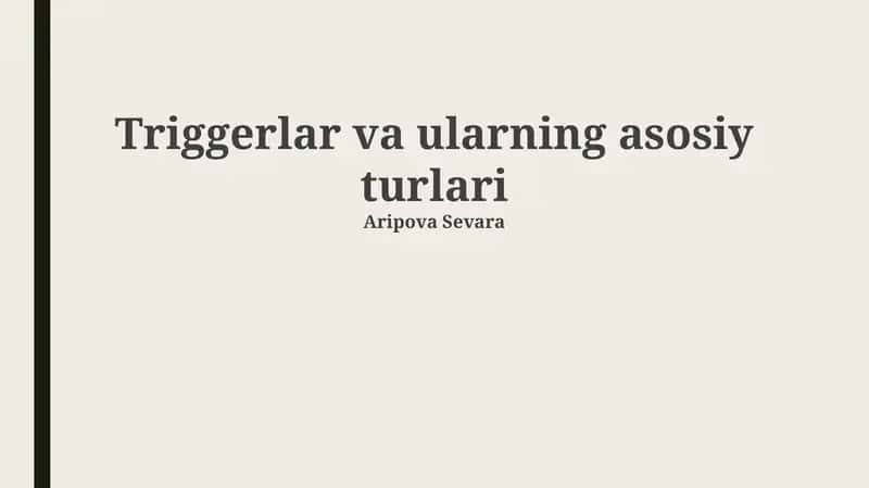 Tetiklar va ularning asosiy turlari