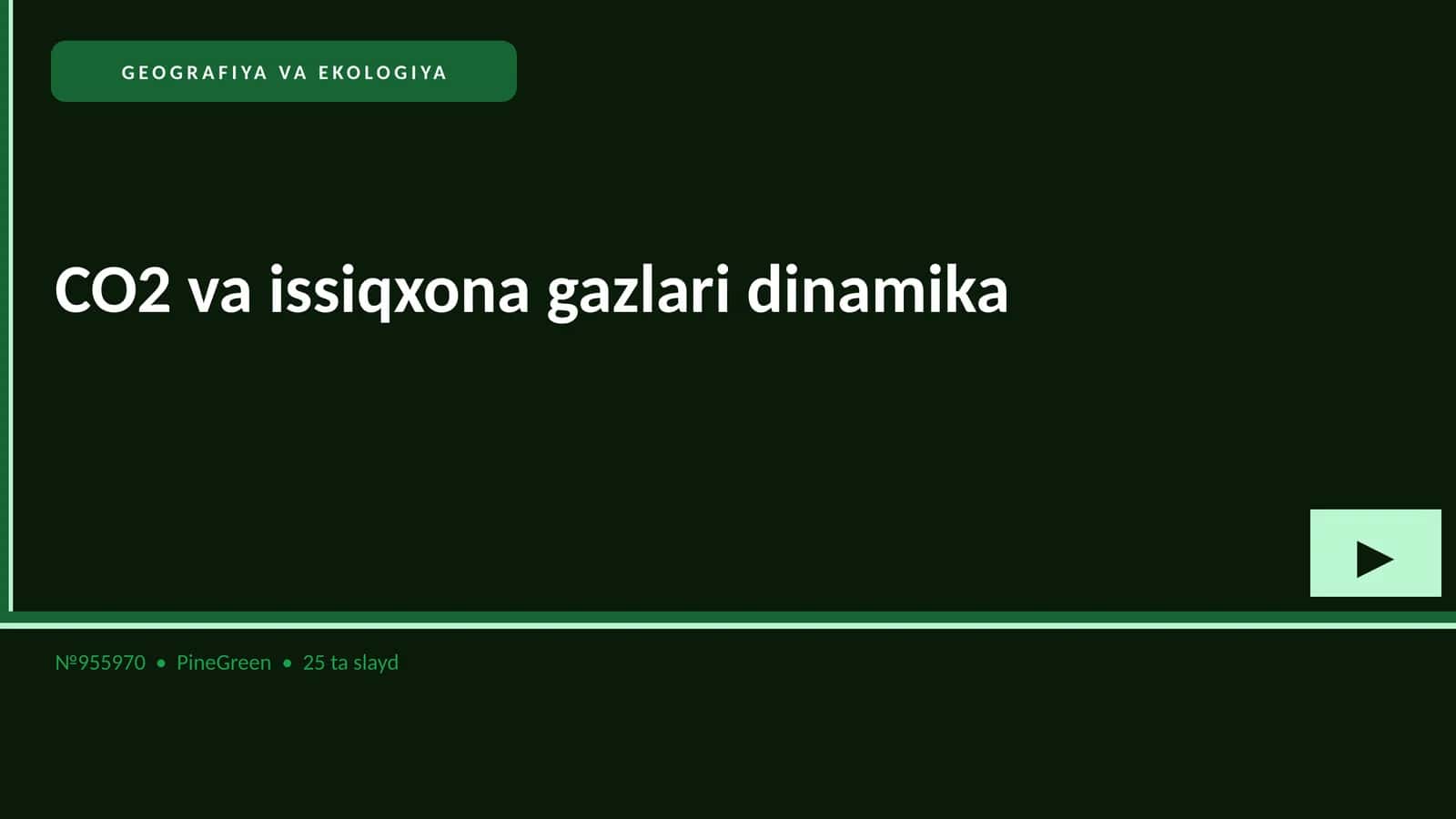 CO2 va issiqxona gazlari dinamika