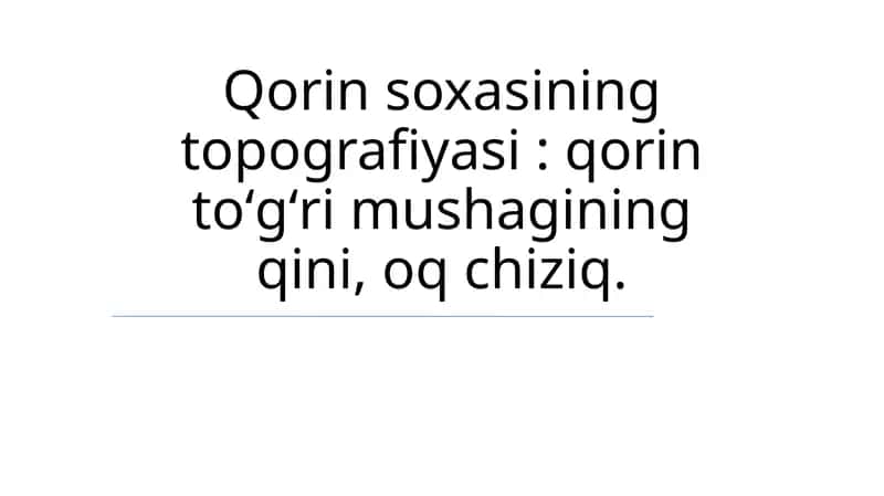 Qorin soxasining topografiyasi