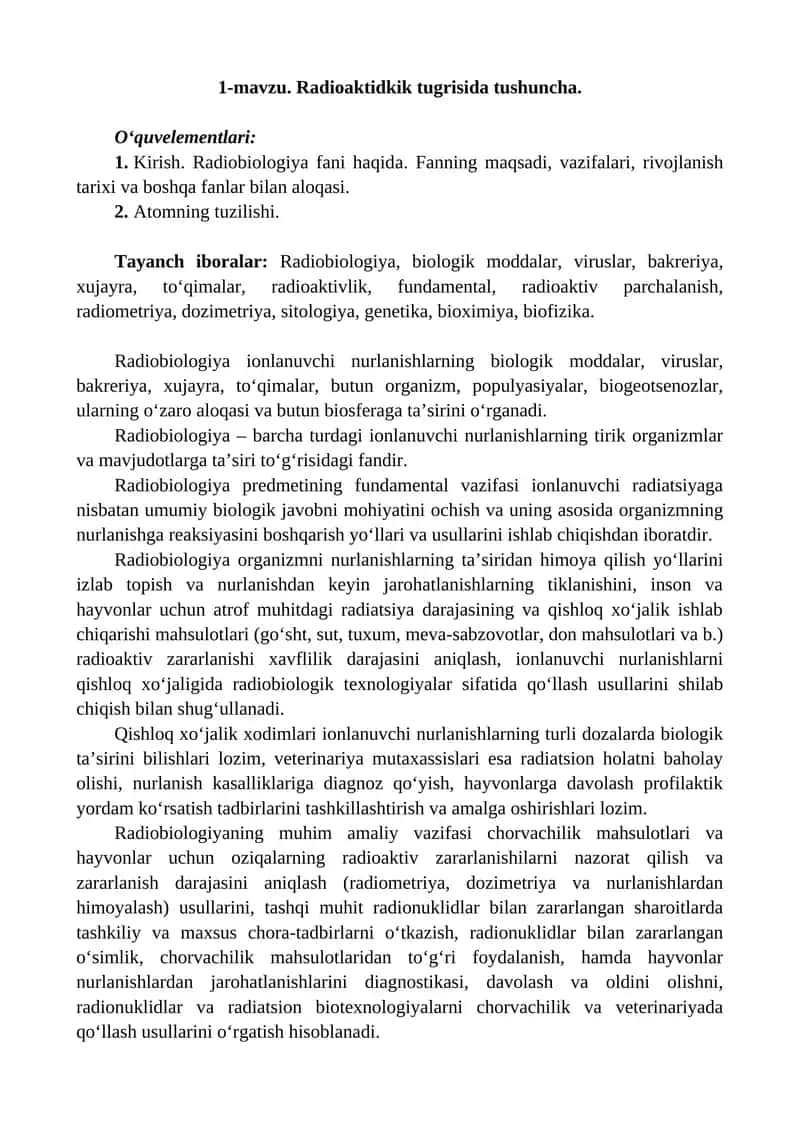 Radiobiologiya