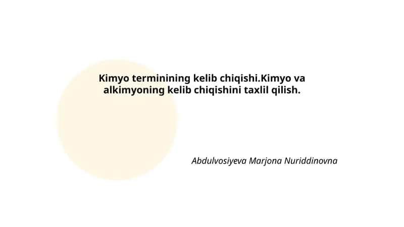 Kimyo termini