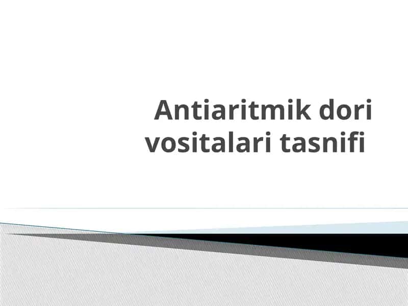 Antiaritmik dori vositalari