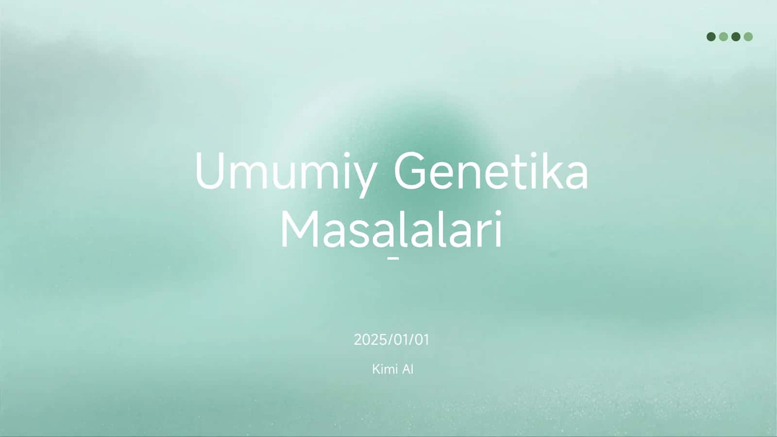 Umumiy Genetika Masalalari
