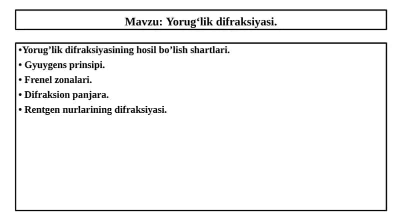 Yorug‘lik difraksiyasi