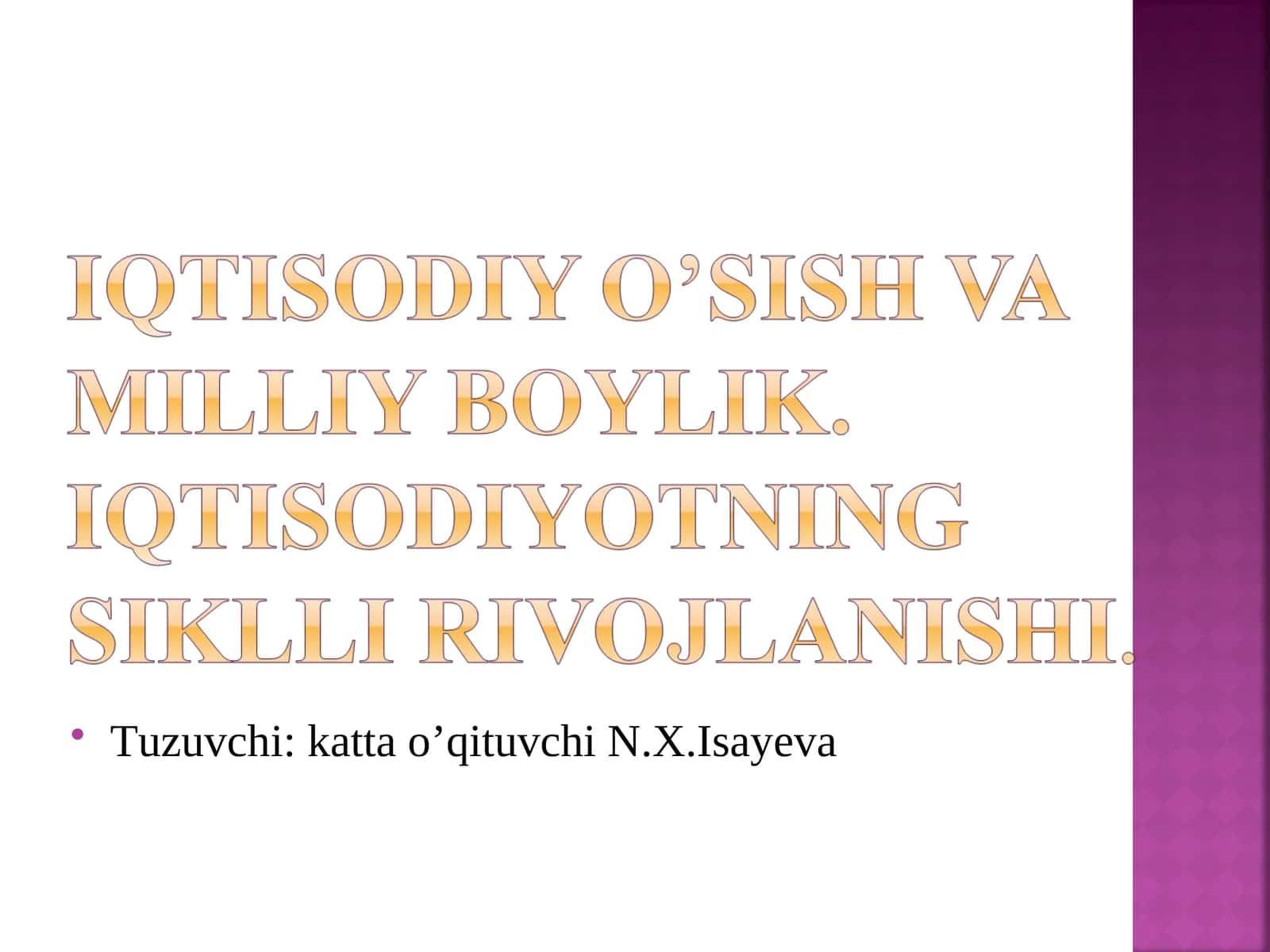 Iqtisodiy o’sishning ekstensiv turi