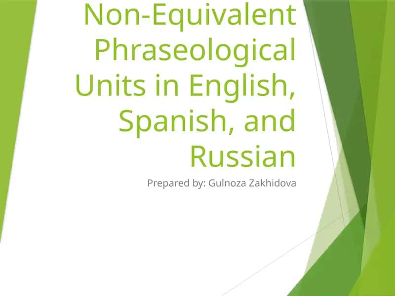 Non-Equivalent Phraseological Units Translation