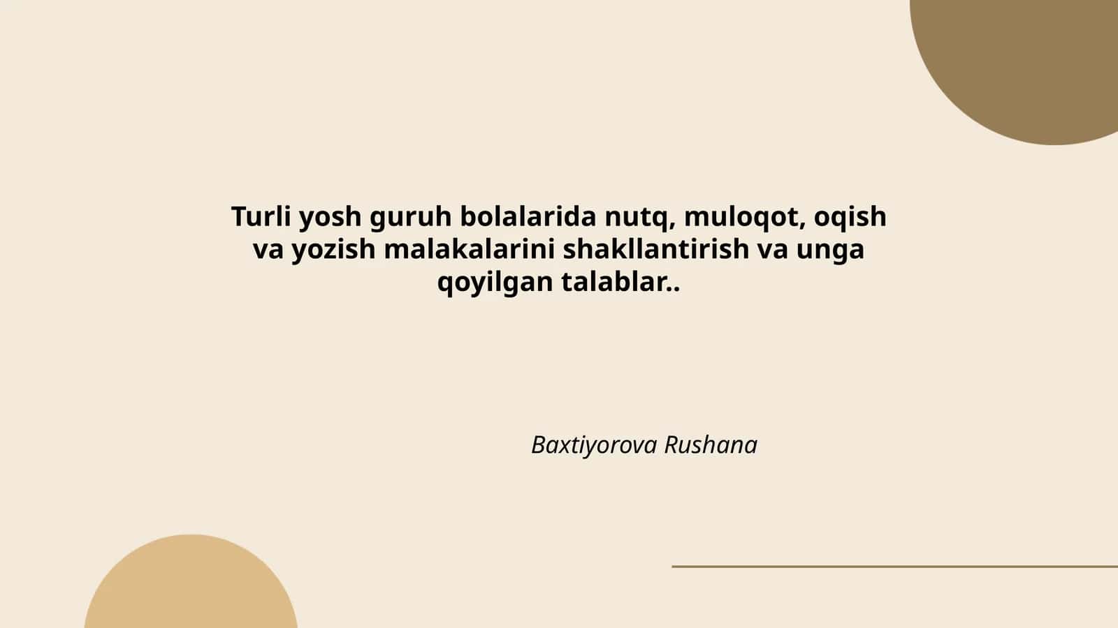 Turli yosh guruhlar uchun nutq va muloqot rivojlanishining bosqichlari