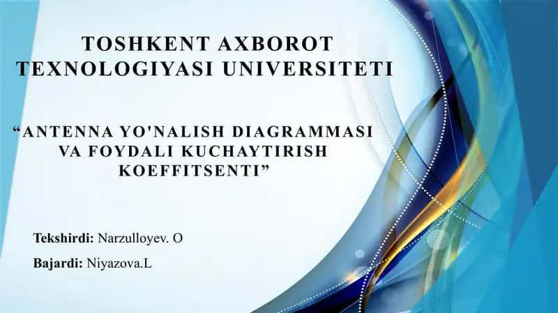 Antenna yo'nalish diagrammasi va foydali kuchaytirish koeffitsenti