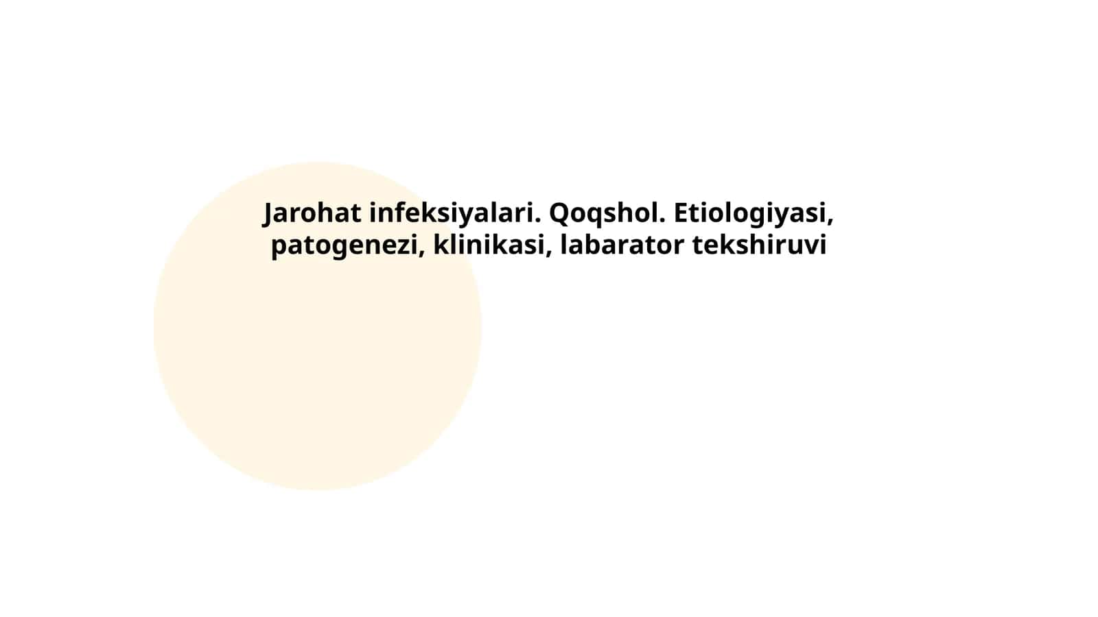 Jorohat infeksiyalari. Qoqshol. Etiologiyasi, patogenezi, klinikasi, labarator tekshiruvi