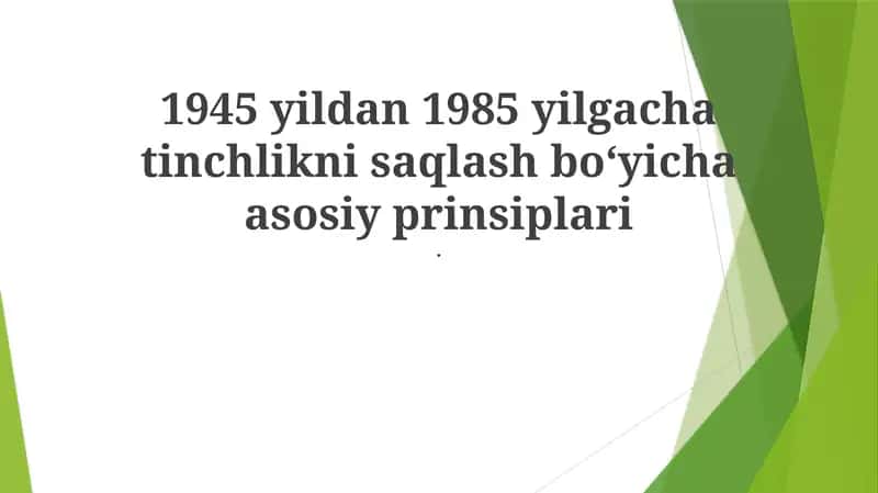 Xalqaro Tashkilotlarning roli