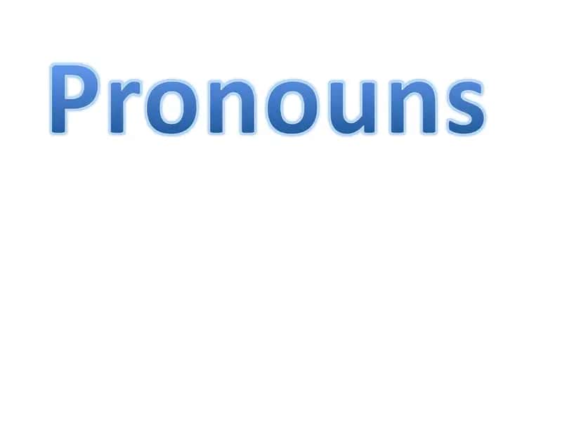 Personal Pronouns