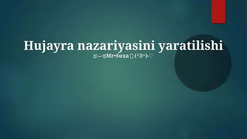 Hujayra nazariyasini yaratilishi