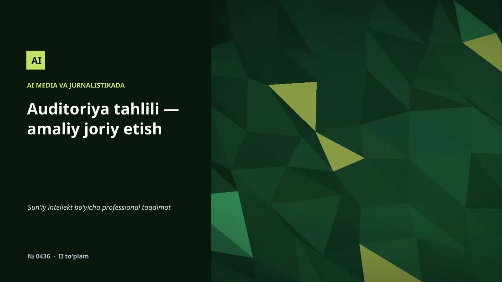 AI MEDIA VA JURNALISTIKADA