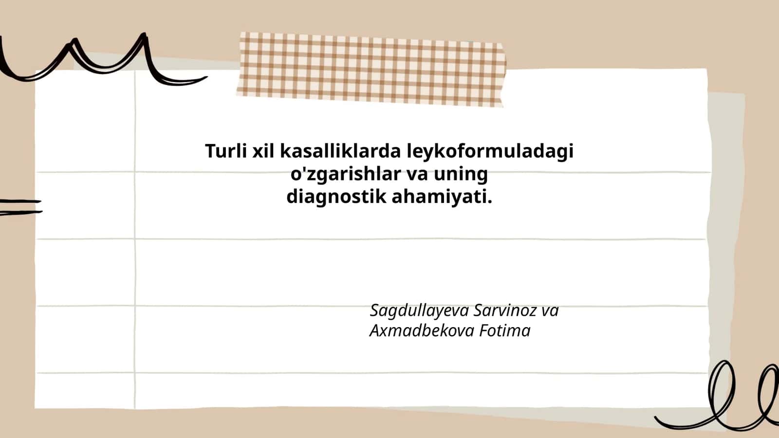 Turli xil kasalliklarda leykoformuladagi o'zgarishlar va uning diagnostik ahamiyati