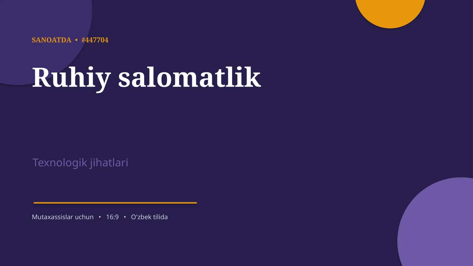 Ruhiy salomatlik