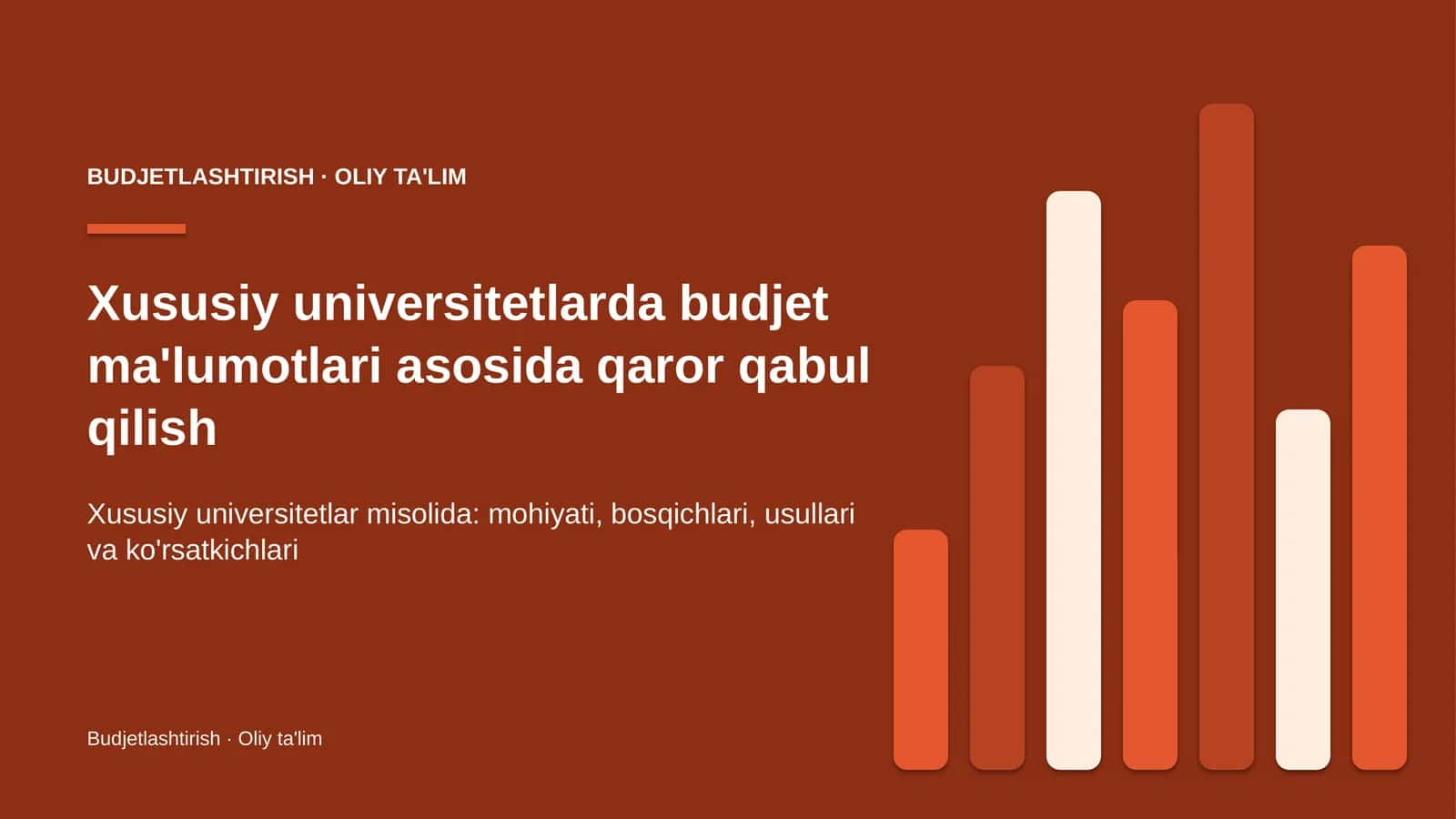 xususiy universitetlarda budjet ma'lumotlari asosida qaror qabul qilish 2877