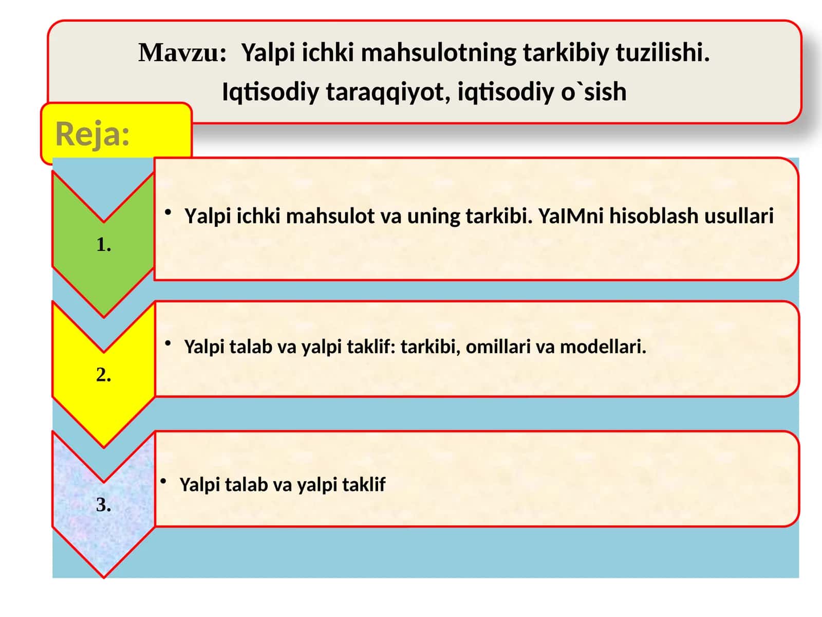 Iqtisodiyotga oʻtish (Amaliy ishlar/Iqtisodiyot)