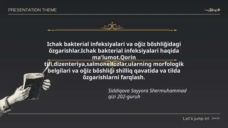 Ichak bakterial infeksiyalari va oğiz bõshliğidagi õzgarishlar