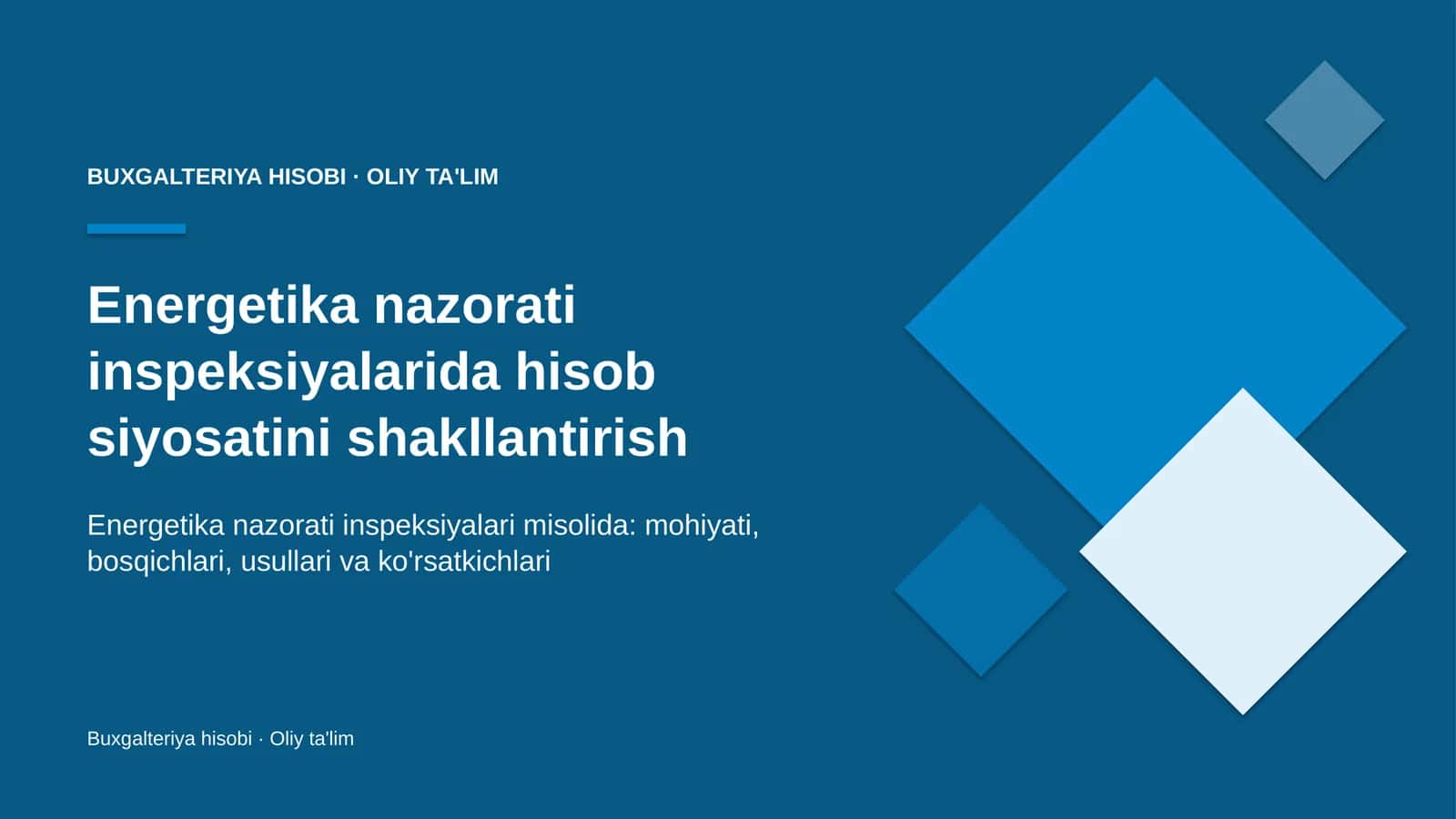 energetika nazorati inspeksiyalarida hisob siyosatini shakllantirish 9417