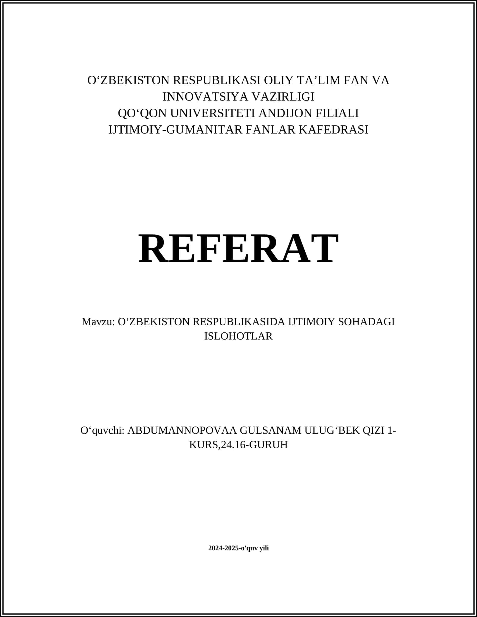 Ta'lim tizimidagi islohotlar