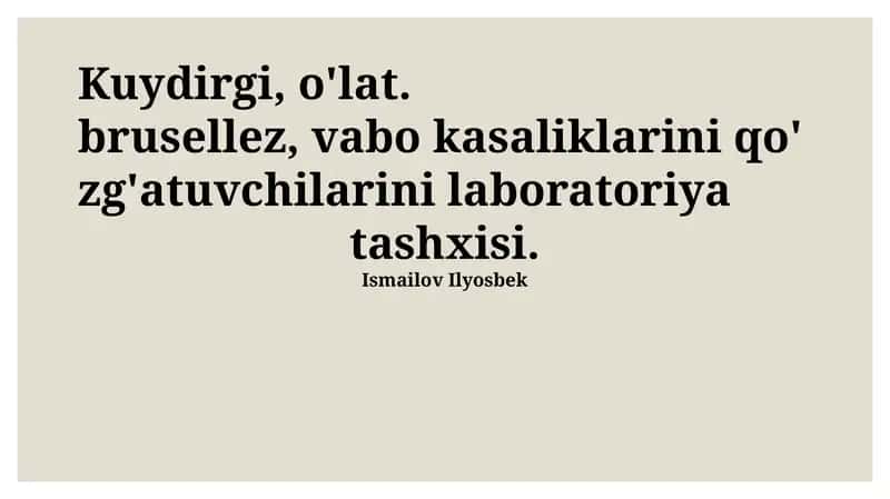 Bruselloz laboratoriya diagnostikasi usullari