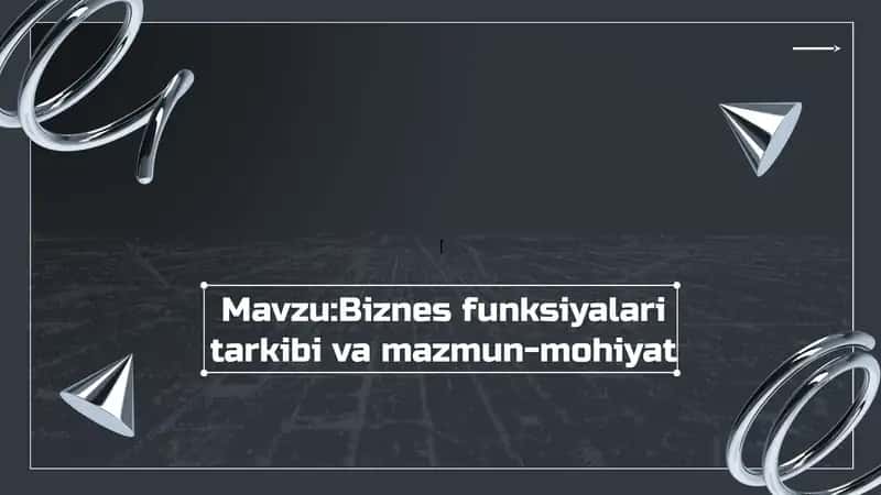 Biznes funksiyalari tarkibi va mazmun-mohiyat