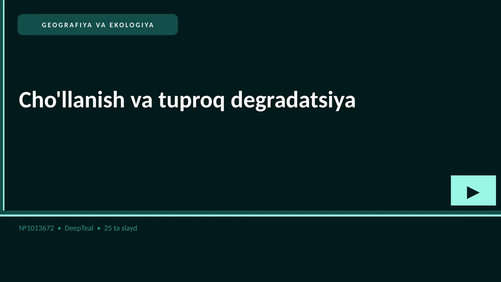 GEOGRAFIYA VA EKOLOGIYA