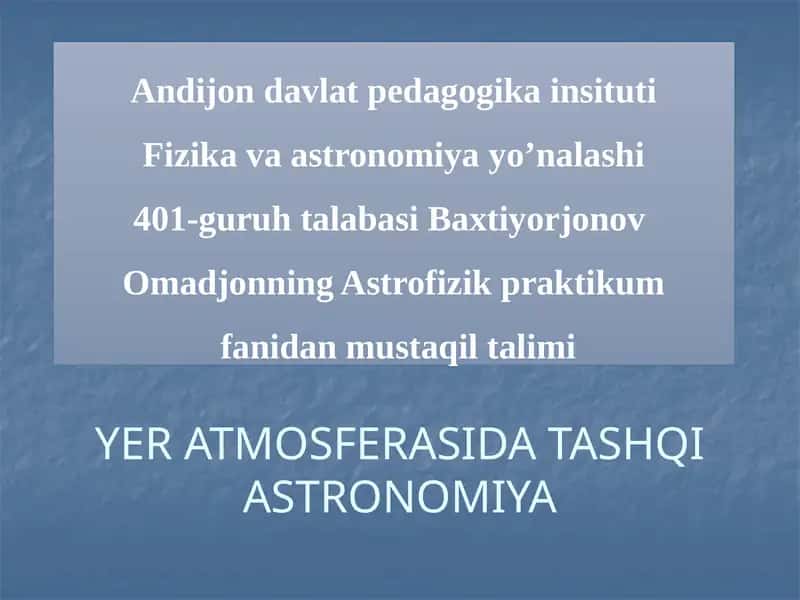 Astana va uning tuzilishi