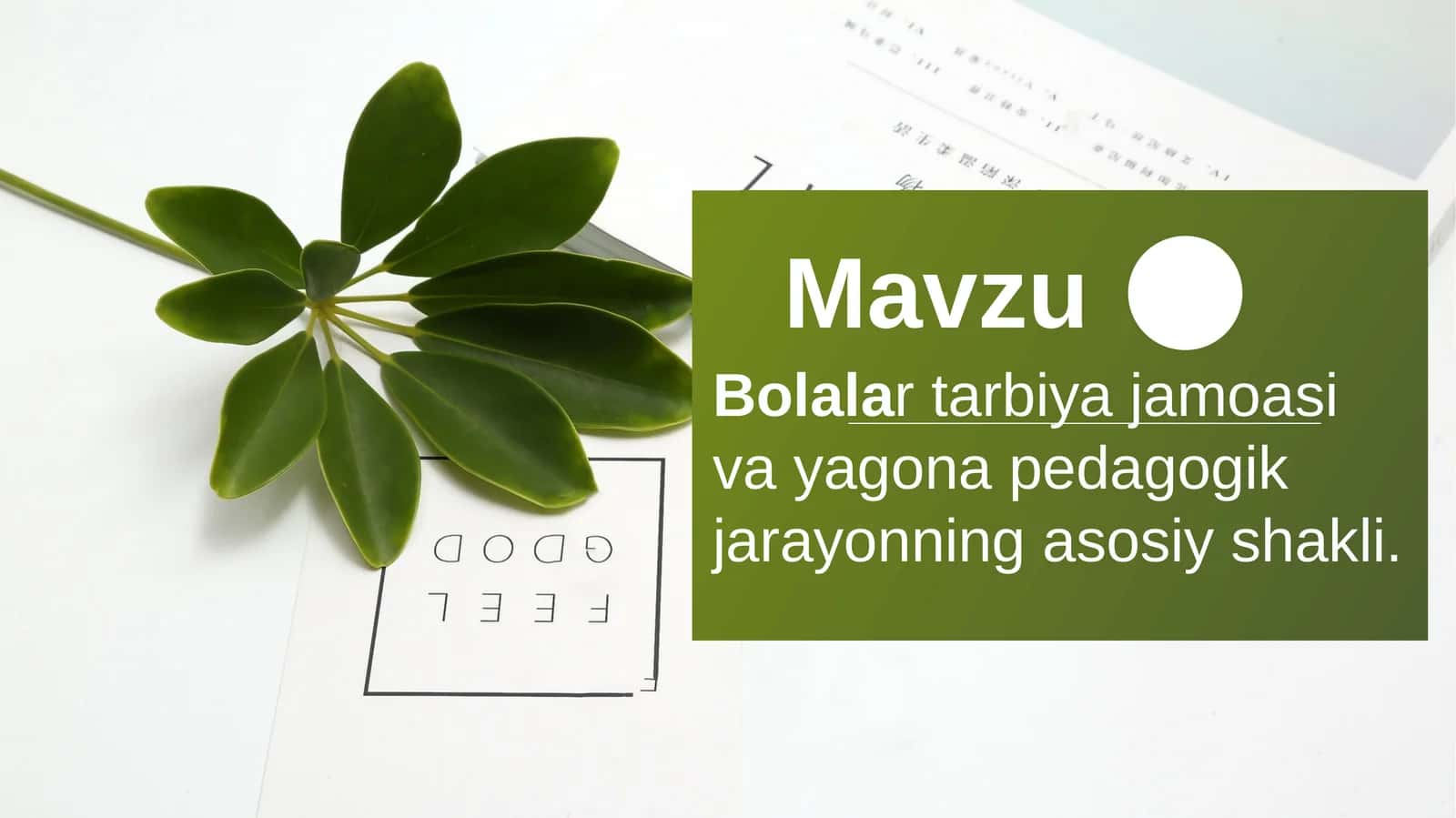 Bolalar tarbiya jamoasi va yagona pedagogik jarayonning asosiy shakli