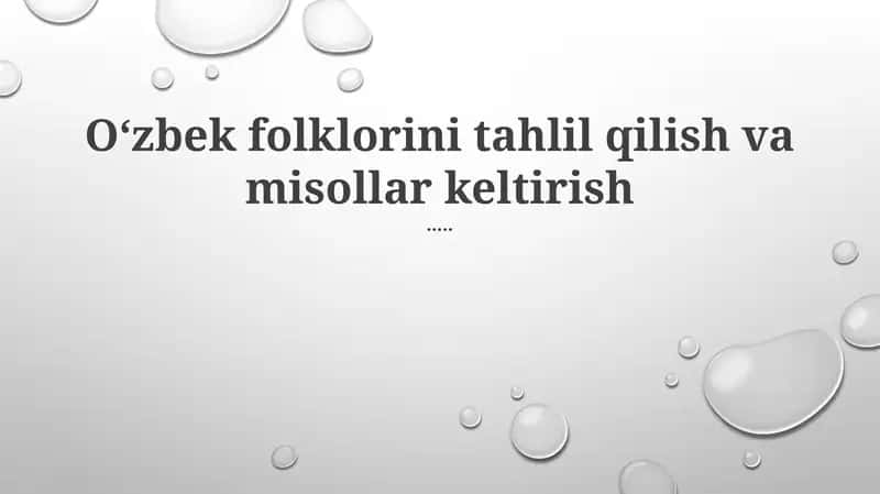 O'zbek folklori