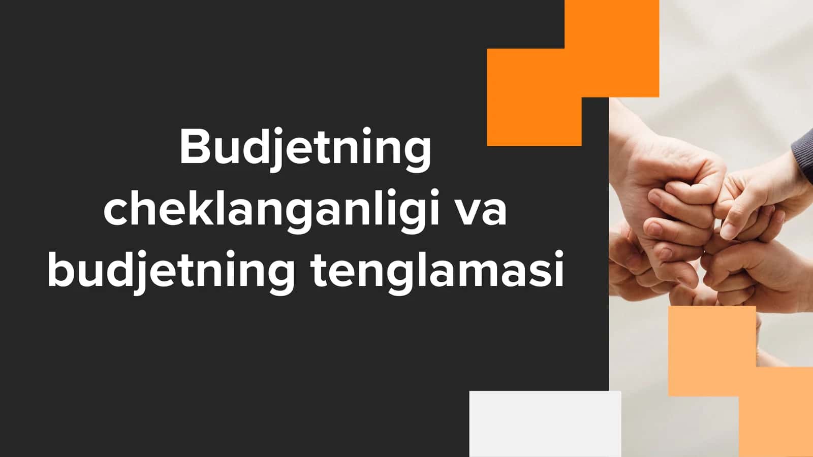 Budjetning cheklanganligi va budjetning tenglamasi