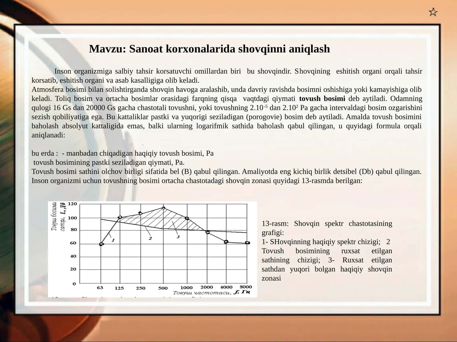 Sanoat korxonalarida shovqinni aniqlash